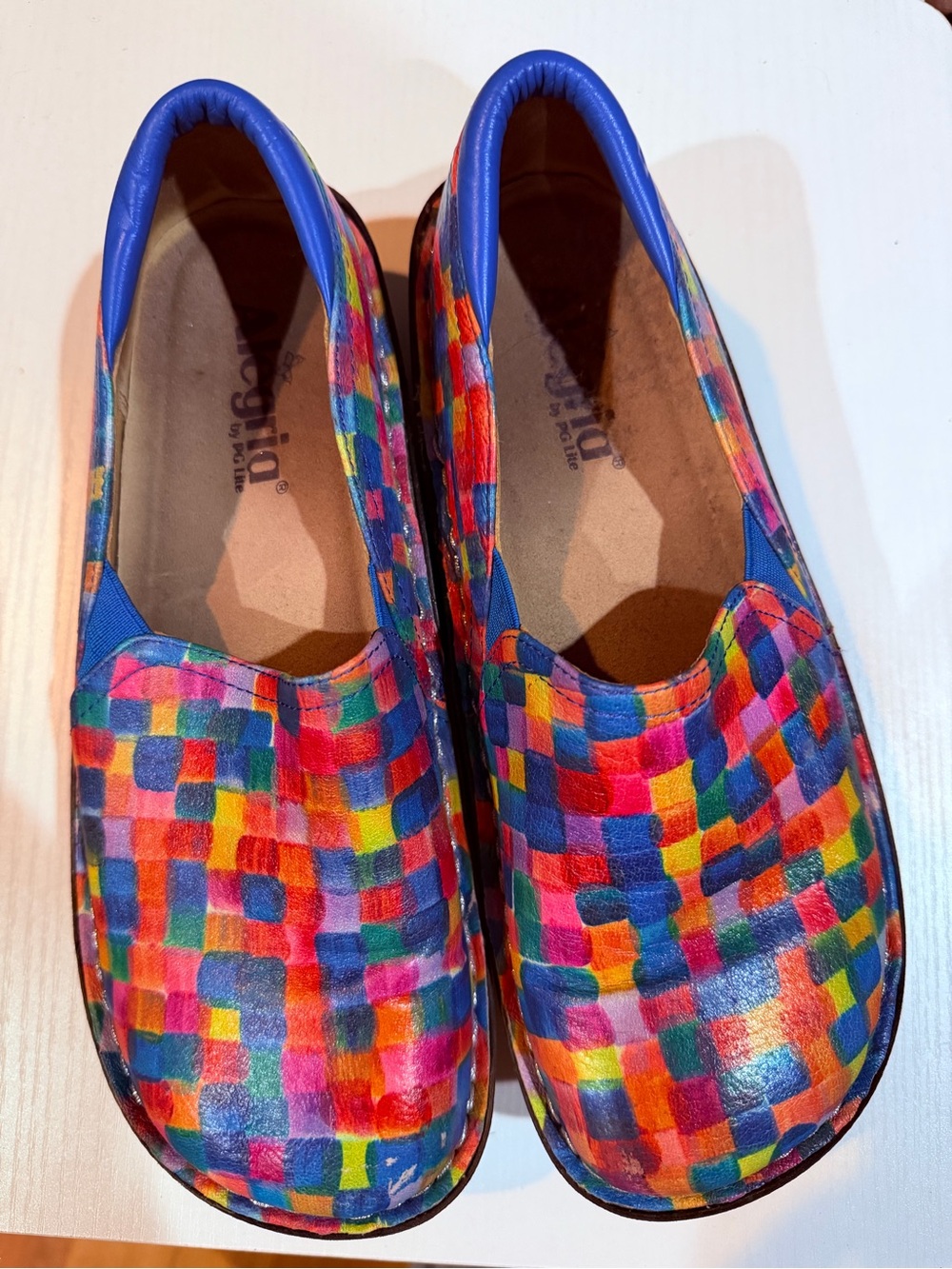 Alegria Multicolor Slip-On Shoes - Blue Trim